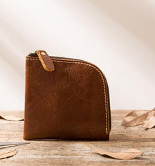 Cool Leather Mens Small Front Pocket Wallet Vintage billfold Wallets for Men