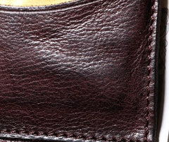 Handmade Genuine Leather Mens Chain Biker Wallet Cool Zipper Leather Wallet Bifold billfold Wallets
