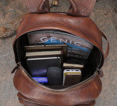 Best Leather Rucksack Womens Vintage 16 inches Laptop Backpack Leather School Backpack Purse