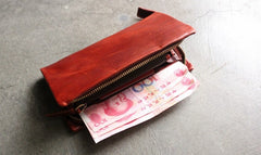 Vintage LEATHER Mens Long Wallet Cool Zipper Long Wallet FOR Men