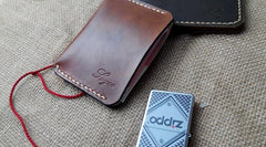 Handmade Leather Mens Slim Front Pocket Wallet Leather Small Wallets  for Men