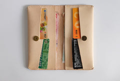 Handmade LEATHER Womens Long Wallets Leather Bifold Long Wallet FOR Women