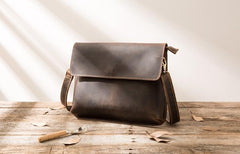 Vintage Leather Small Mens Cool Messenger Bags Small Shoulder Bag for Men