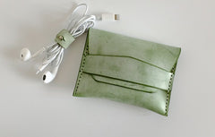 Handmade LEATHER Womens Small Card Wallet Leather Small Coin Change Wallet FOR Women