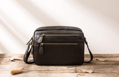 Small Cool Leather Mens Messenger Bags Shoulder Bag  for Men