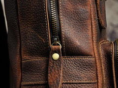 Cool Mens Leather Backpack Vintage Travel Backpack School Backpack for men