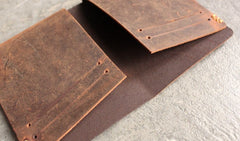 Vintage LEATHER Womens Small Wallet Bifold Leather billfold Wallet FOR Women