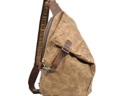 Cool Waxed Canvas Mens Sling Bag Chest Bag One Shoulder Packs for men