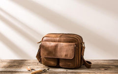 Cool Small Leather Mens Messengers Bag Shoulder Bag for Men