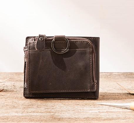 Cool Leather Mens Trifold Slim Front Pocket Wallets billfold Small Wallet for Men