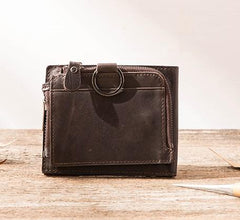 Cool Leather Mens Trifold Slim Front Pocket Wallets billfold Small Wallet for Men