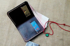 Vintage Leather Mens Bifold Small Wallet Leather Small Wallets billfold Wallet for Men