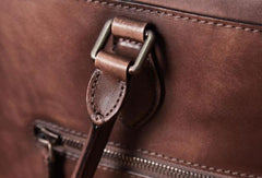 Handmade Cool leather mens Briefcases vintage laptop Briefcases Business Briefcase - EverHandmade