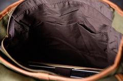 Green Canvas Mens Cool Backpack Large Travel Backpack Canvas Hiking Backpack for Men