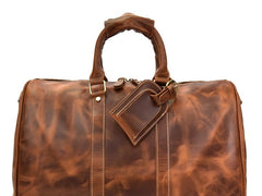 Vintage Leather Mens Large Weekender Bag Travel Bag Duffle Bag