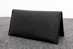 Black LEATHER Womens Bifold Long Wallet Leather Long Wallet FOR Women
