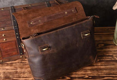 Handmade Cool leather mens Briefcases vintage laptop Briefcase Business Briefcase - EverHandmade