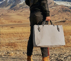 Mens Leather Canvas Large Handbag Canvas Weekender Bag Canvas Travel Bag for Men