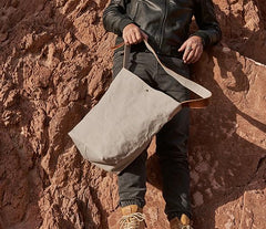 Mens Canvas Gray Cool Bucket Courier bag Messenger Bag Canvas Side Bag for Men