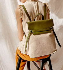 Cute Canvas Leather Womens Backpack Travel Backpack School Backpack for Women