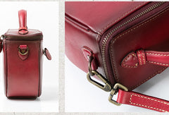 Handmade Genuine Leather Round Handbag Bag Crossbody Bag Shoulder Bag Purse For Women - EverHandmade