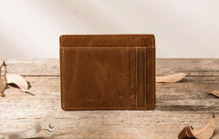 Leather Mens Slim Card Holder Front Pocket Wallets Card Wallet for Men