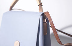 Handmade Leather Gray Womens Handbag Cute Shopper Purses for Women