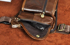 Cool Leather Drop Leg Bag Belt Pouches Mens Waist Bag Shoulder Bag for Men