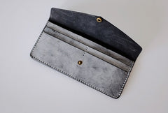 Handmade LEATHER Womens Long Wallet Leather Envelope Long Wallet FOR Women