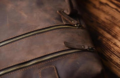 Genuine Leather Mens Cool Chest Bag Sling Bag Crossbody Bag Travel Bag Hiking Bag for men
