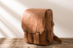Cool Brown Mens Leather Backpacks Travel Backpacks Laptop Backpack for men