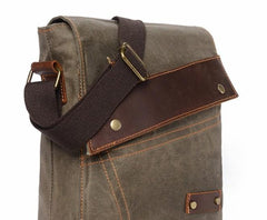 Mens Waxed Canvas Small Side Bag Messenger Bag Canvas Courier Bag for Men