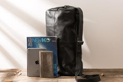 Cool Black Leather Mens Weekender Bag Travel Bags Shoulder Bags for men