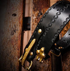 Handmade Black Leather Mens Belts Cool Leather Men Belt for Men