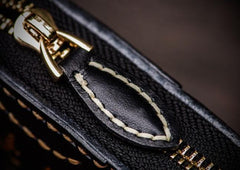 Handmade Leather Mens Chinese Handwriting Biker Chain Wallet Cool Leather Wallets Long Wallets for Men