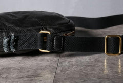 Handmade Genuine Leather Mens Cool Messenger Bag Sling Bag Chest Bag Bike Bag Cycling Bag for men