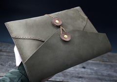 Handmade Vintage Mens Leather Clutch Wallet Cool Wristlet Wallet for Men