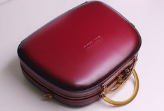 Genuine Leather Round Bag Handbag Purse Shoulder Bag for Women Leather Crossbody Bag - EverHandmade