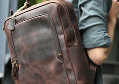 Vintage Leather Mens Backpacks Travel Backpack Laptop Backpack for men