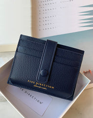 Cute Women Black Leather Card Holder Slim Card Wallet Black Small Card Holder Credit Card Holder For Women