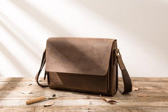 Cool Brown Vintage Leather Mens Messengers Bag Shoulder Bag for Men