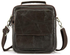 Cool Leather Mens Small Side Bag Messenger Bag Shoulder Bags for Men