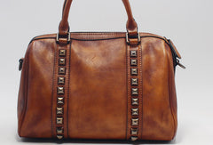 Handmade Leather Handbag Doctor Bag Purse Crossbody Shoulder Bag for Girl Women Lady - EverHandmade