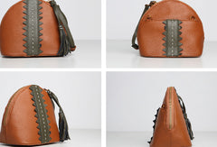 Genuine Leather Cute Crossbody Bag Shell Tassels Clutch Wallet Shoulder Bag Women Leather Purse