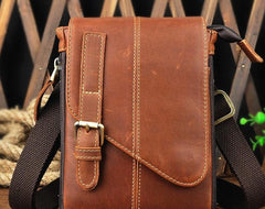 Mens Leather Small Side Bag COURIER BAGs Waist Pouch Holster Belt Case Belt Pouch for Men