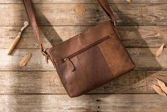 Cool Small Leather Vintage Mens Messenger Bag Shoulder Bags  for Men
