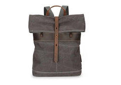 Cool Waxed Canvas Leather Mens Backpack Canvas Travel Backpack Canvas School Backpack for Men