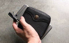 Cute LEATHER Womens Small Wallet Bifold Zipper Small Wallet FOR Women