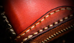 Handmade Leather Mens Tibetan Chain Biker Wallet Cool Leather Wallets Long Clutch Wallets for Men