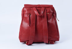 Genuine Leather Cute Backpack Bag Shoulder Bag Red Black Women Leather Purse